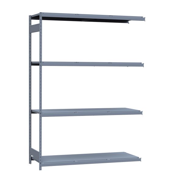 Medium-Duty Mini-Rack Shelving, 72W x 24D x 99H Adder, 4-Shelf Unit with Steel Decking