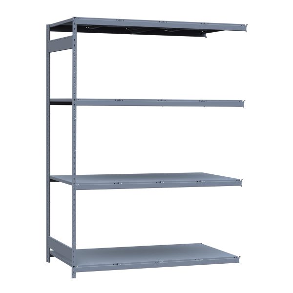 Medium-Duty Mini-Rack Shelving, 72W x 36D x 99H Adder, 4-Shelf Unit with Steel Decking