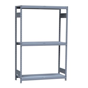 Medium-Duty Mini-Rack Shelving, 48W x 18D x 75H Starter, 3-Shelf Unit with Steel Decking
