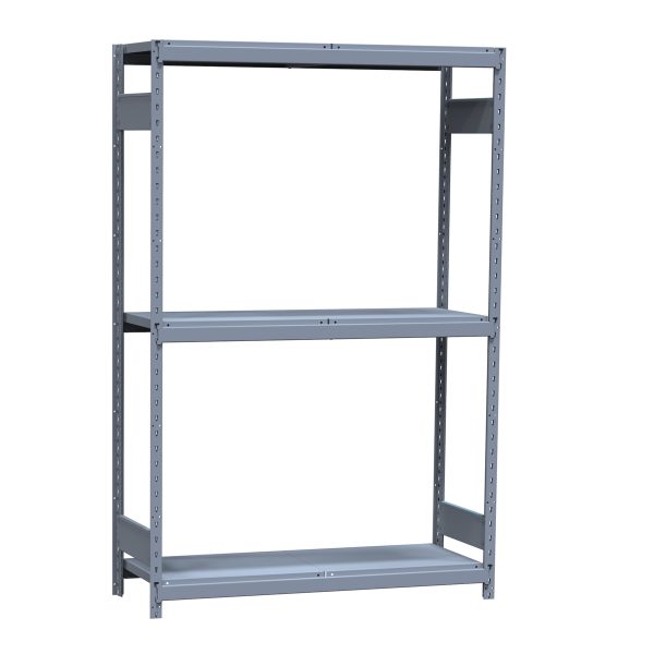 Medium-Duty Mini-Rack Shelving, 48W x 18D x 75H Starter, 3-Shelf Unit with Steel Decking
