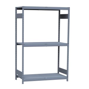 Medium-Duty Mini-Rack Shelving, 48W x 24D x 75H Starter, 3-Shelf Unit with Steel Decking