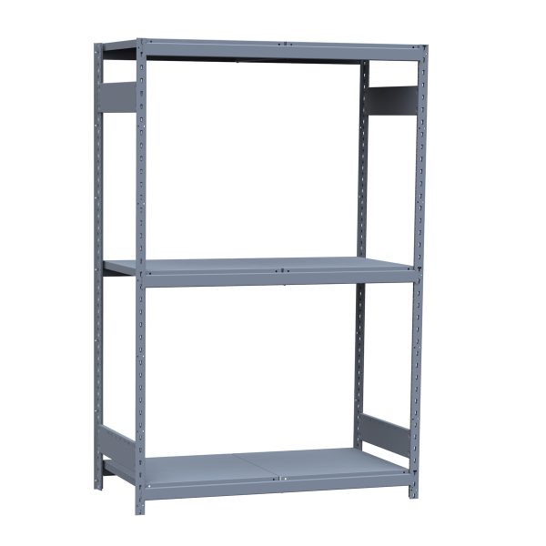 Medium-Duty Mini-Rack Shelving, 48W x 24D x 75H Starter, 3-Shelf Unit with Steel Decking
