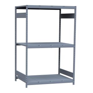 Medium-Duty Mini-Rack Shelving, 48W x 36D x 75H Starter, 3-Shelf Unit with Steel Decking