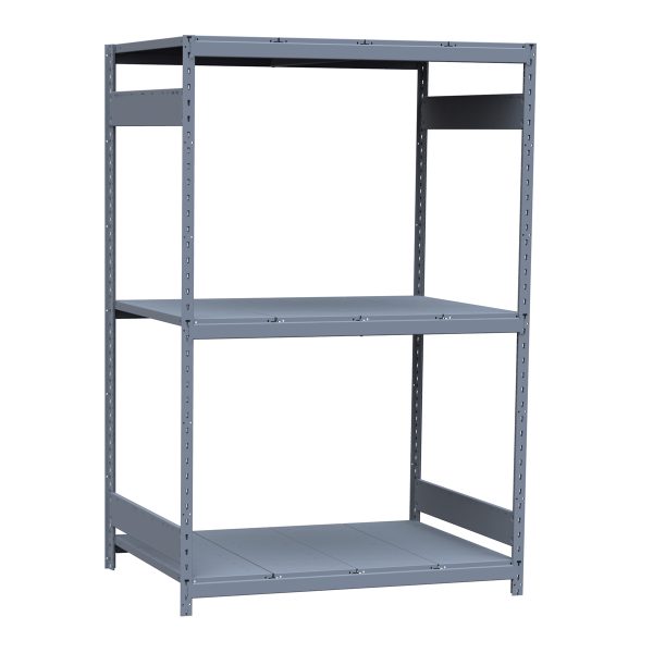 Medium-Duty Mini-Rack Shelving, 48W x 36D x 75H Starter, 3-Shelf Unit with Steel Decking