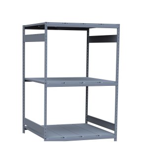 Medium-Duty Mini-Rack Shelving, 48W x 48D x 75H Starter, 3-Shelf Unit with Steel Decking
