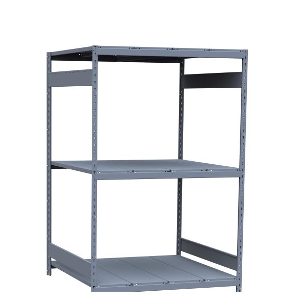 Medium-Duty Mini-Rack Shelving, 48W x 48D x 75H Starter, 3-Shelf Unit with Steel Decking