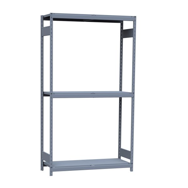 Medium-Duty Mini-Rack Shelving, 48W x 18D x 87H Starter, 3-Shelf Unit with Steel Decking
