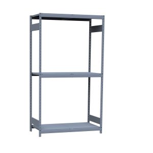 Medium-Duty Mini-Rack Shelving, 48W x 24D x 87H Starter, 3-Shelf Unit with Steel Decking