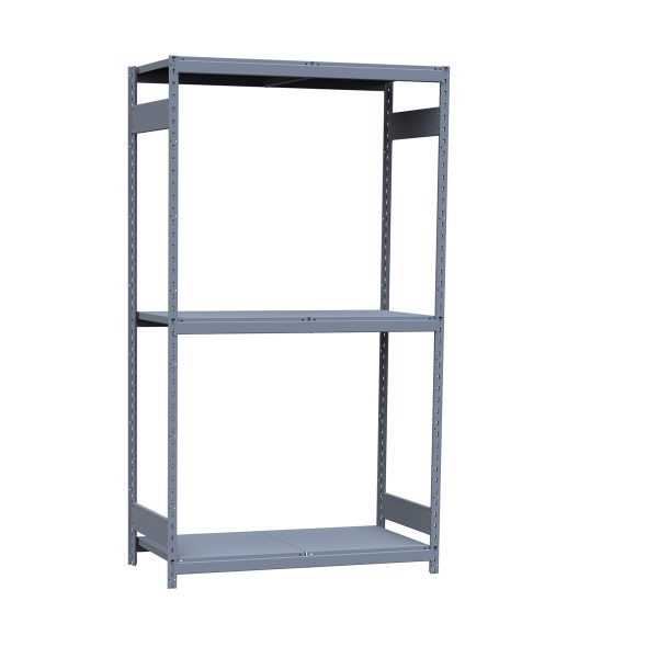 Medium-Duty Mini-Rack Shelving, 48W x 24D x 87H Starter, 3-Shelf Unit with Steel Decking