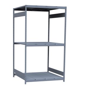 Medium-Duty Mini-Rack Shelving, 48W x 48D x 87H Starter, 3-Shelf Unit with Steel Decking