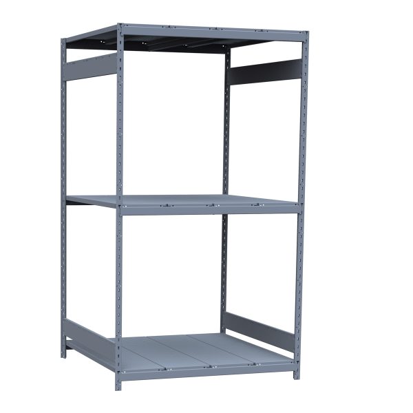 Medium-Duty Mini-Rack Shelving, 48W x 48D x 87H Starter, 3-Shelf Unit with Steel Decking