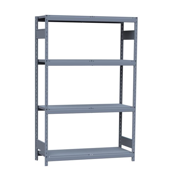 Medium-Duty Mini-Rack Shelving, 48W x 18D x 75H Starter, 4-Shelf Unit with Steel Decking