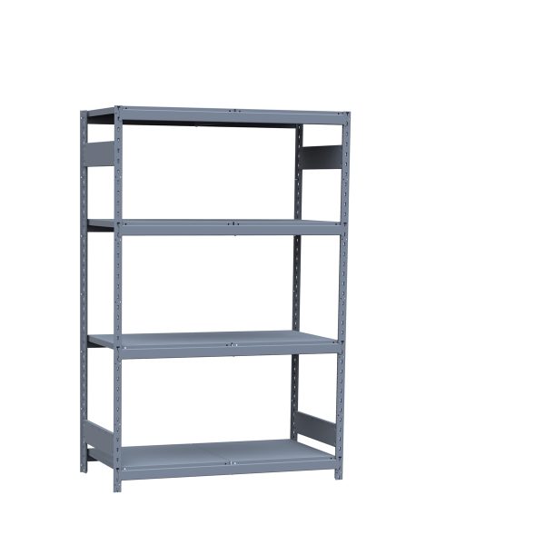 Medium-Duty Mini-Rack Shelving, 48W x 24D x 75H Starter, 4-Shelf Unit with Steel Decking