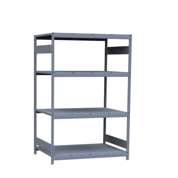 Medium-Duty Mini-Rack Shelving, 48W x 36D x 75H Starter, 4-Shelf Unit with Steel Decking