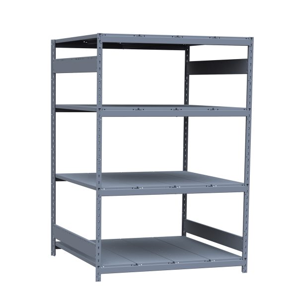 Medium-Duty Mini-Rack Shelving, 48W x 48D x 75H Starter, 4-Shelf Unit with Steel Decking