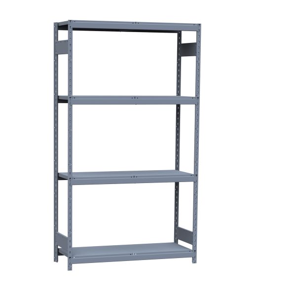 Medium-Duty Mini-Rack Shelving, 48W x 18D x 87H Starter, 4-Shelf Unit with Steel Decking