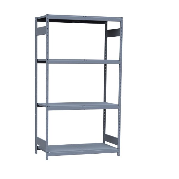 Medium-Duty Mini-Rack Shelving, 48W x 24D x 87H Starter, 4-Shelf Unit with Steel Decking