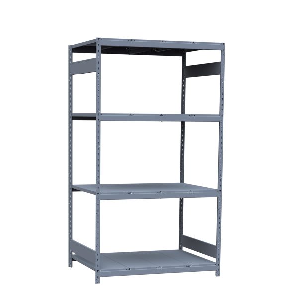 Medium-Duty Mini-Rack Shelving, 48W x 36D x 87H Starter, 4-Shelf Unit with Steel Decking