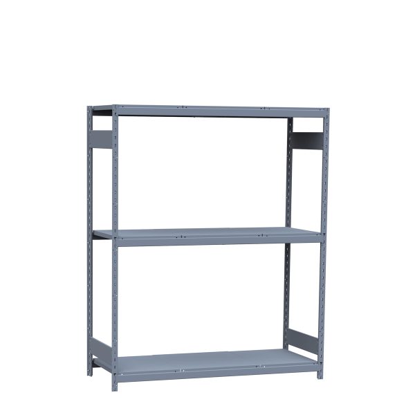 Medium-Duty Mini-Rack Shelving, 60W x 24D x 75H Starter, 3-Shelf Unit with Steel Decking