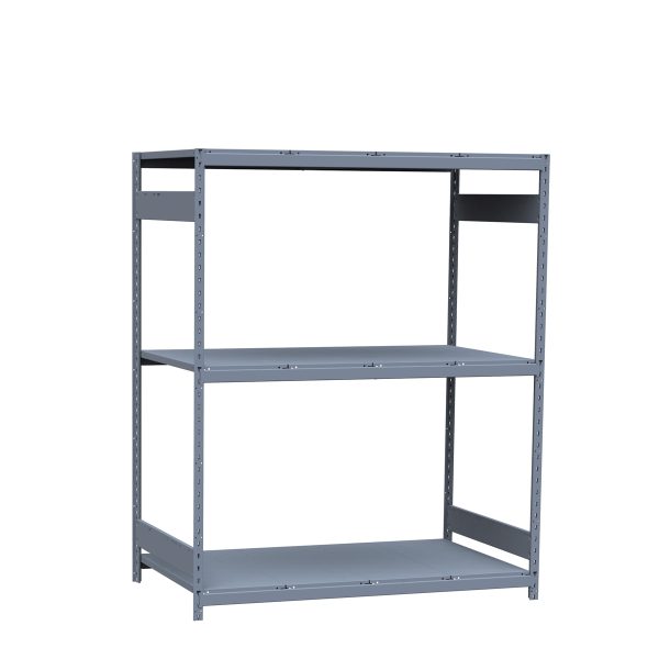 Medium-Duty Mini-Rack Shelving, 60W x 36D x 75H Starter, 3-Shelf Unit with Steel Decking