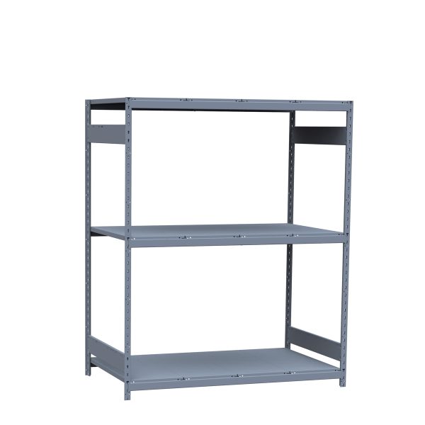 Medium-Duty Mini-Rack Shelving, 60W x 48D x 75H Starter, 3-Shelf Unit with Steel Decking