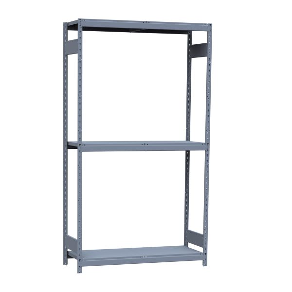 Medium-Duty Mini-Rack Shelving, 60W x 18D x 87H Starter, 3-Shelf Unit with Steel Decking