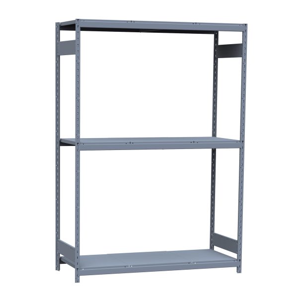 Medium-Duty Mini-Rack Shelving, 60W x 24D x 87H Starter, 3-Shelf Unit with Steel Decking