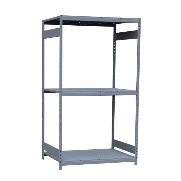 Medium-Duty Mini-Rack Shelving, 60W x 36D x 87H Starter, 3-Shelf Unit with Steel Decking