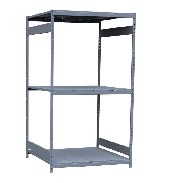 Medium-Duty Mini-Rack Shelving, 60W x 48D x 87H Starter, 3-Shelf Unit with Steel Decking