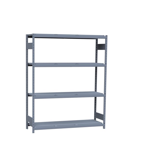 Medium-Duty Mini-Rack Shelving, 60W x 18D x 75H Starter, 4-Shelf Unit with Steel Decking