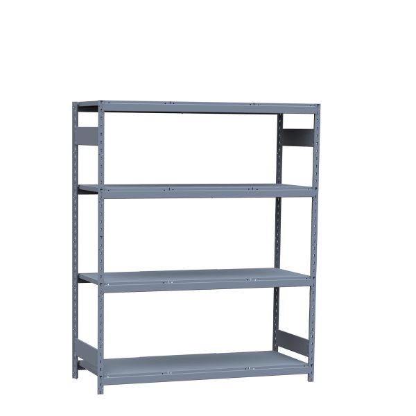 Medium-Duty Mini-Rack Shelving, 60W x 24D x 75H Starter, 4-Shelf Unit with Steel Decking