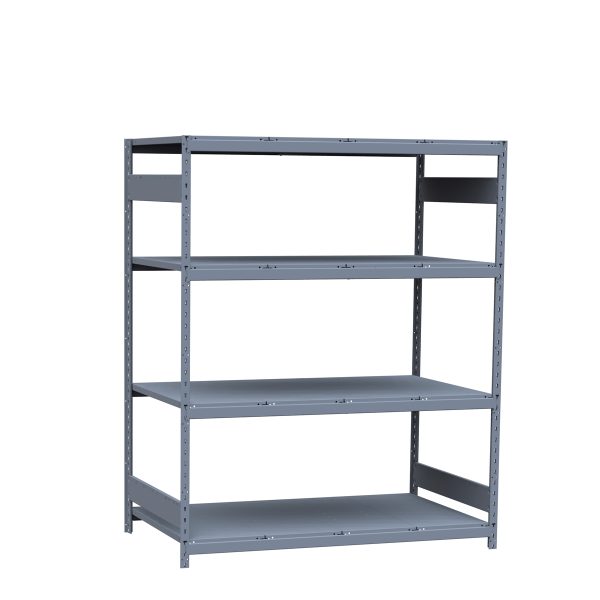 Medium-Duty Mini-Rack Shelving, 60W x 36D x 75H Starter, 4-Shelf Unit with Steel Decking