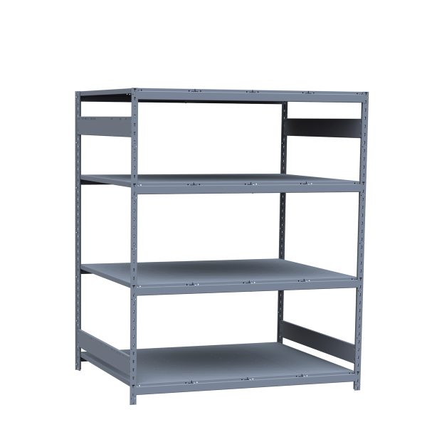 Medium-Duty Mini-Rack Shelving, 60W x 48D x 75H Starter, 4-Shelf Unit with Steel Decking