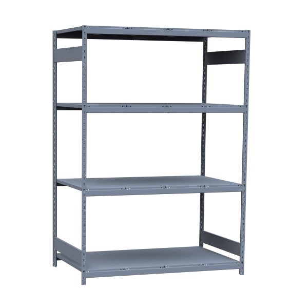 Medium-Duty Mini-Rack Shelving, 60W x 36D x 87H Starter, 4-Shelf Unit with Steel Decking