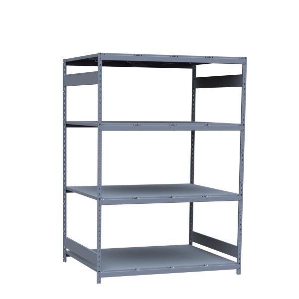 Medium-Duty Mini-Rack Shelving, 60W x 48D x 87H Starter, 4-Shelf Unit with Steel Decking