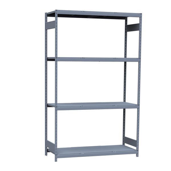 Medium-Duty Mini-Rack Shelving, 60W x 24D x 99H Starter, 4-Shelf Unit with Steel Decking