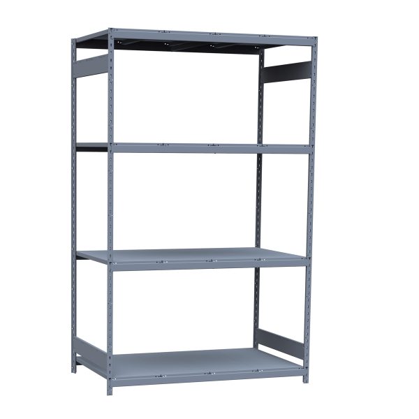 Medium-Duty Mini-Rack Shelving, 60W x 36D x 99H Starter, 4-Shelf Unit with Steel Decking