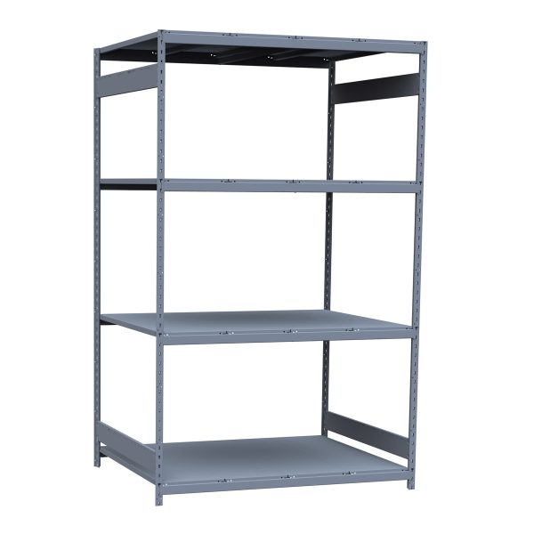 Medium-Duty Mini-Rack Shelving, 60W x 48D x 99H Starter, 4-Shelf Unit with Steel Decking