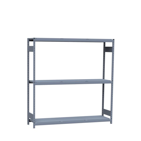 Medium-Duty Mini-Rack Shelving, 72W x 18D x 75H Starter, 3-Shelf Unit with Steel Decking