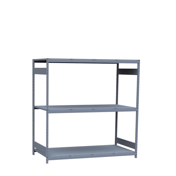 Medium-Duty Mini-Rack Shelving, 72W x 36D x 75H Starter, 3-Shelf Unit with Steel Decking