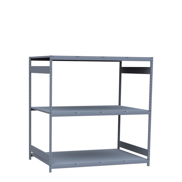 Medium-Duty Mini-Rack Shelving, 72W x 48D x 75H Starter, 3-Shelf Unit with Steel Decking