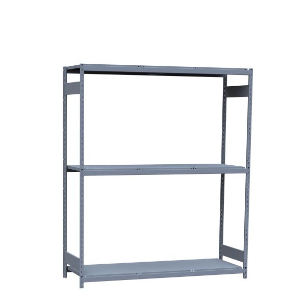 Medium-Duty Mini-Rack Shelving, 72W x 24D x 87H Starter, 3-Shelf Unit with Steel Decking