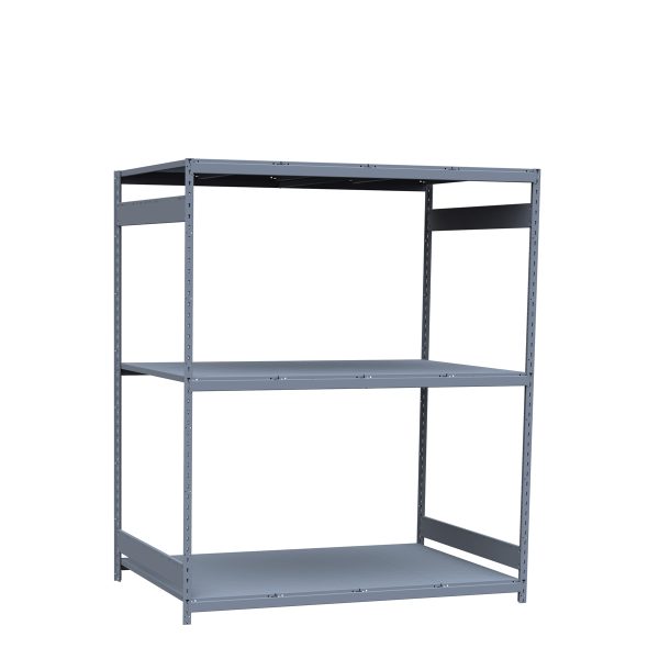 Medium-Duty Mini-Rack Shelving, 72W x 48D x 87H Starter, 3-Shelf Unit with Steel Decking