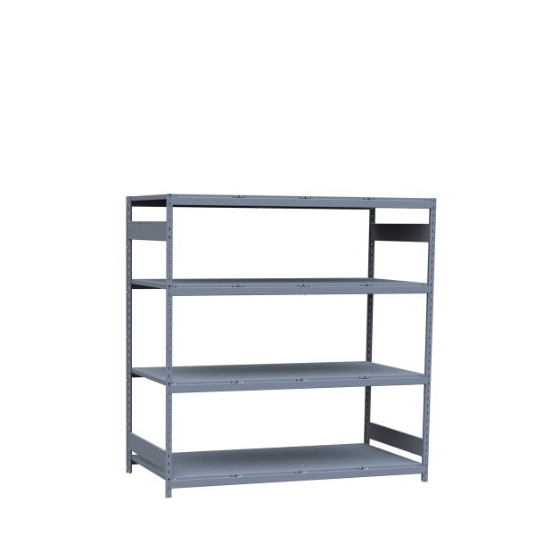 Medium-Duty Mini-Rack Shelving, 72W x 36D x 75H Starter, 4-Shelf Unit with Steel Decking