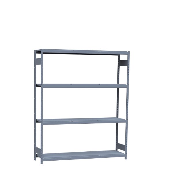 Medium-Duty Mini-Rack Shelving, 72W x 18D x 87H Starter, 4-Shelf Unit with Steel Decking