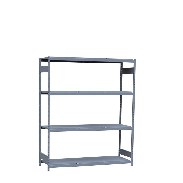 Medium-Duty Mini-Rack Shelving, 72W x 24D x 87H Starter, 4-Shelf Unit with Steel Decking