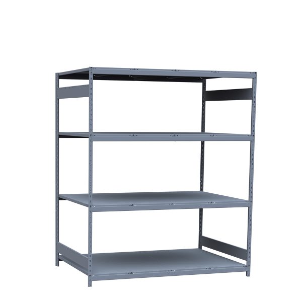 Medium-Duty Mini-Rack Shelving, 72W x 48D x 87H Starter, 4-Shelf Unit with Steel Decking