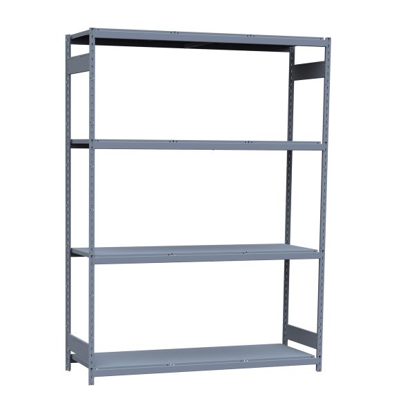 Medium-Duty Mini-Rack Shelving, 72W x 24D x 99H Starter, 4-Shelf Unit with Steel Decking