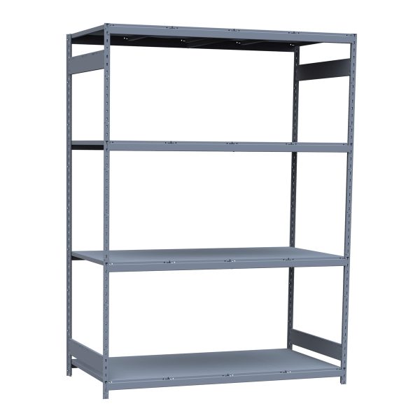 Medium-Duty Mini-Rack Shelving, 72W x 36D x 99H Starter, 4-Shelf Unit with Steel Decking