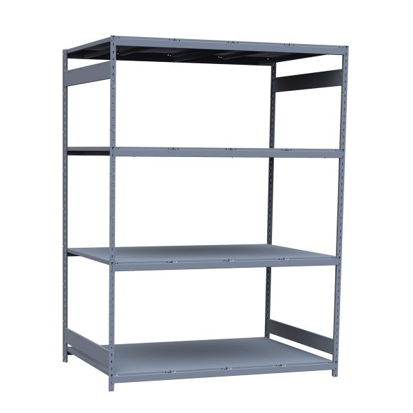 Medium-Duty Mini-Rack Shelving, 72W x 48D x 99H Starter, 4-Shelf Unit with Steel Decking